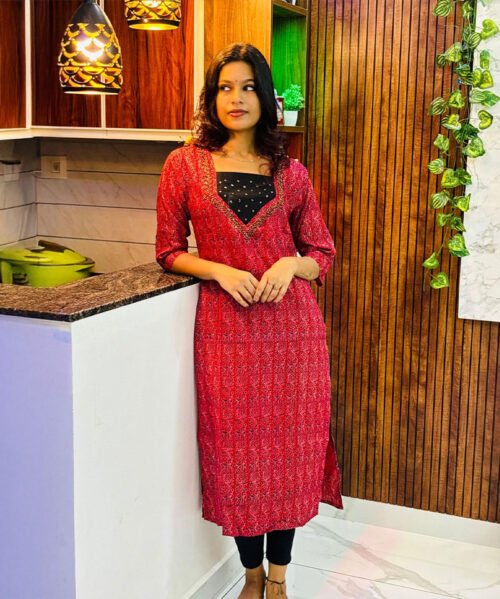 Red Cotton Kurthi