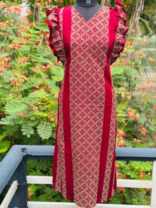 Non feeding rufflesleeve frock