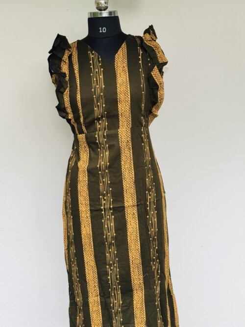 Ruffle sleeve feeding frock