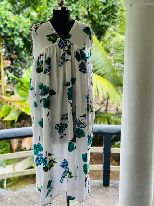 premium nightwear feedingandnonfeeding whitewith blue flowers