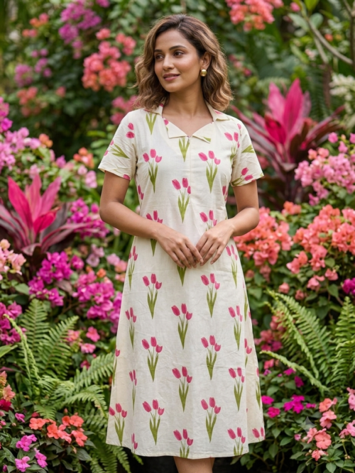 Cordcollar tulipgown