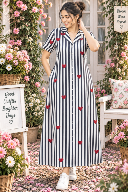 Full  button frock